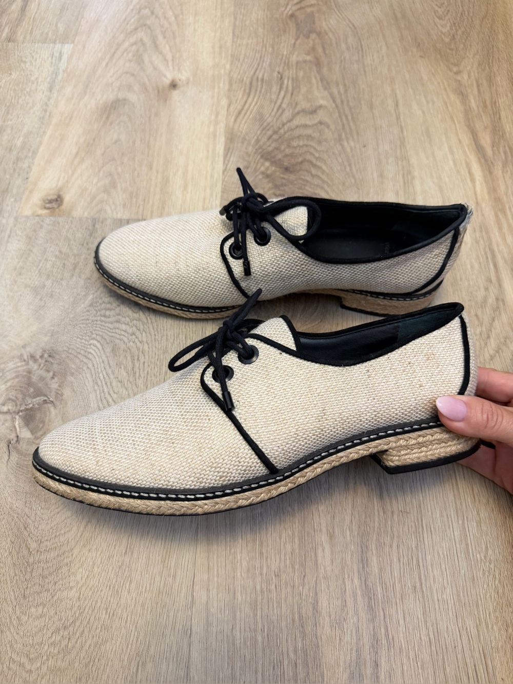 Tory Burch Fawn Canvas Oxford Espadrilles